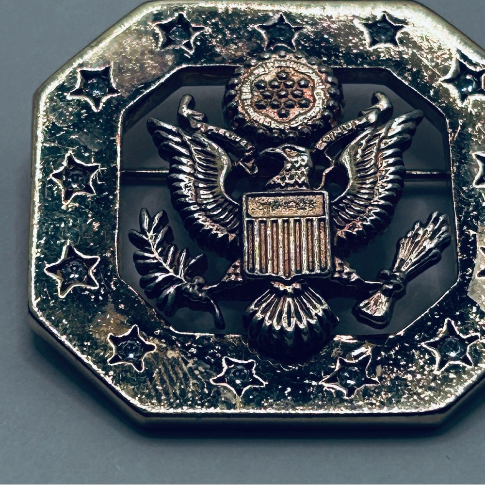 Ann Hand Congressional Golden Eagle and Stars Political Brooch Pendant Combo - Picture 10 of 11